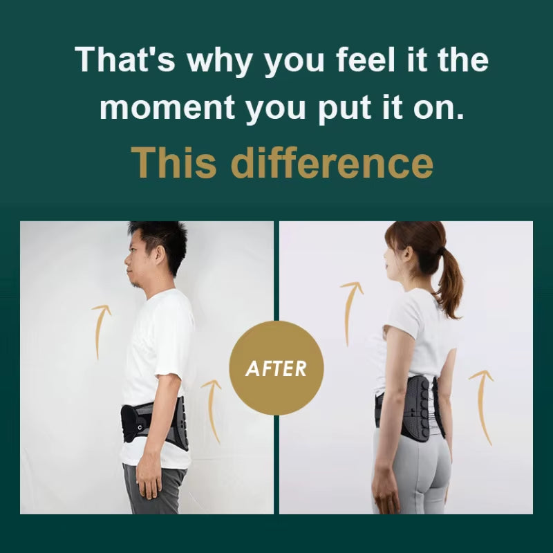 Unisex Lumbar Corrector Comfortable Breathable Fitness Correction Pain Relief Waist Support Belt for Herniated Disc, Sciatica